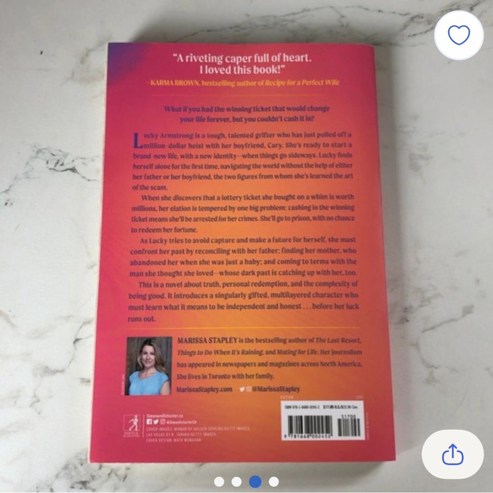 Lucky by Marissa Stapley Book - Picture 3 of 3